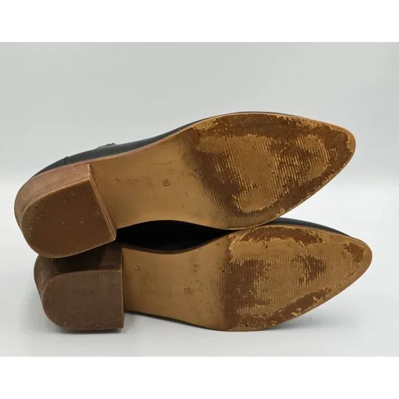 Madewell Women's Black Leather Myles Slip-On Ankle Booties  Size 10 2323 - Picture 9 of 16